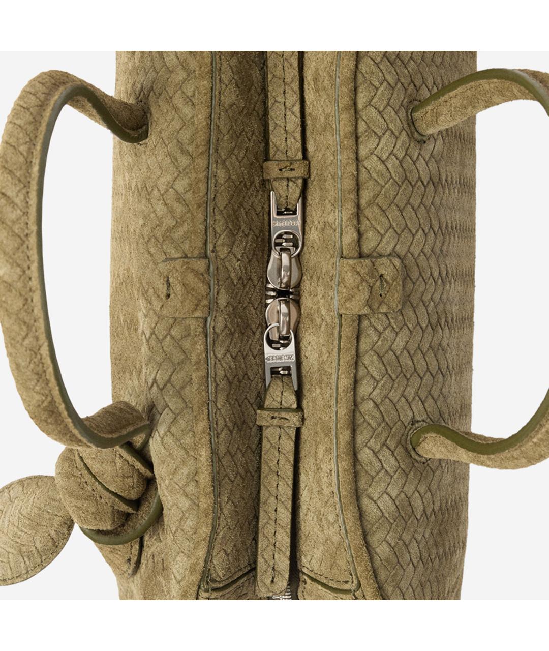 JACQUEMUS Хаки замшевая сумка тоут, фото 4