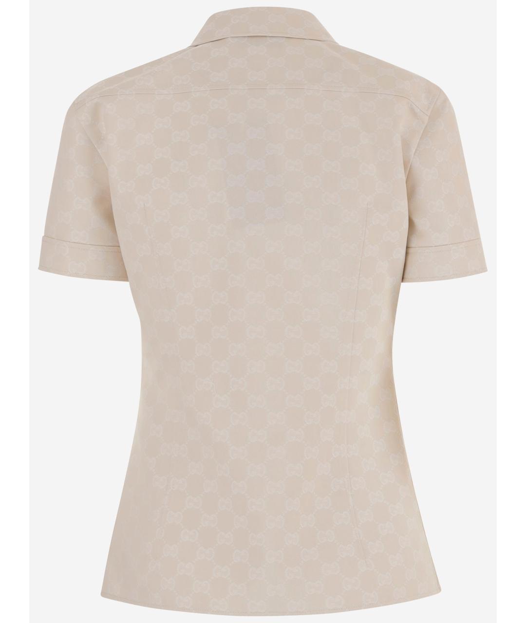 GUCCI Бежевая полиэстеровая рубашка, фото 2