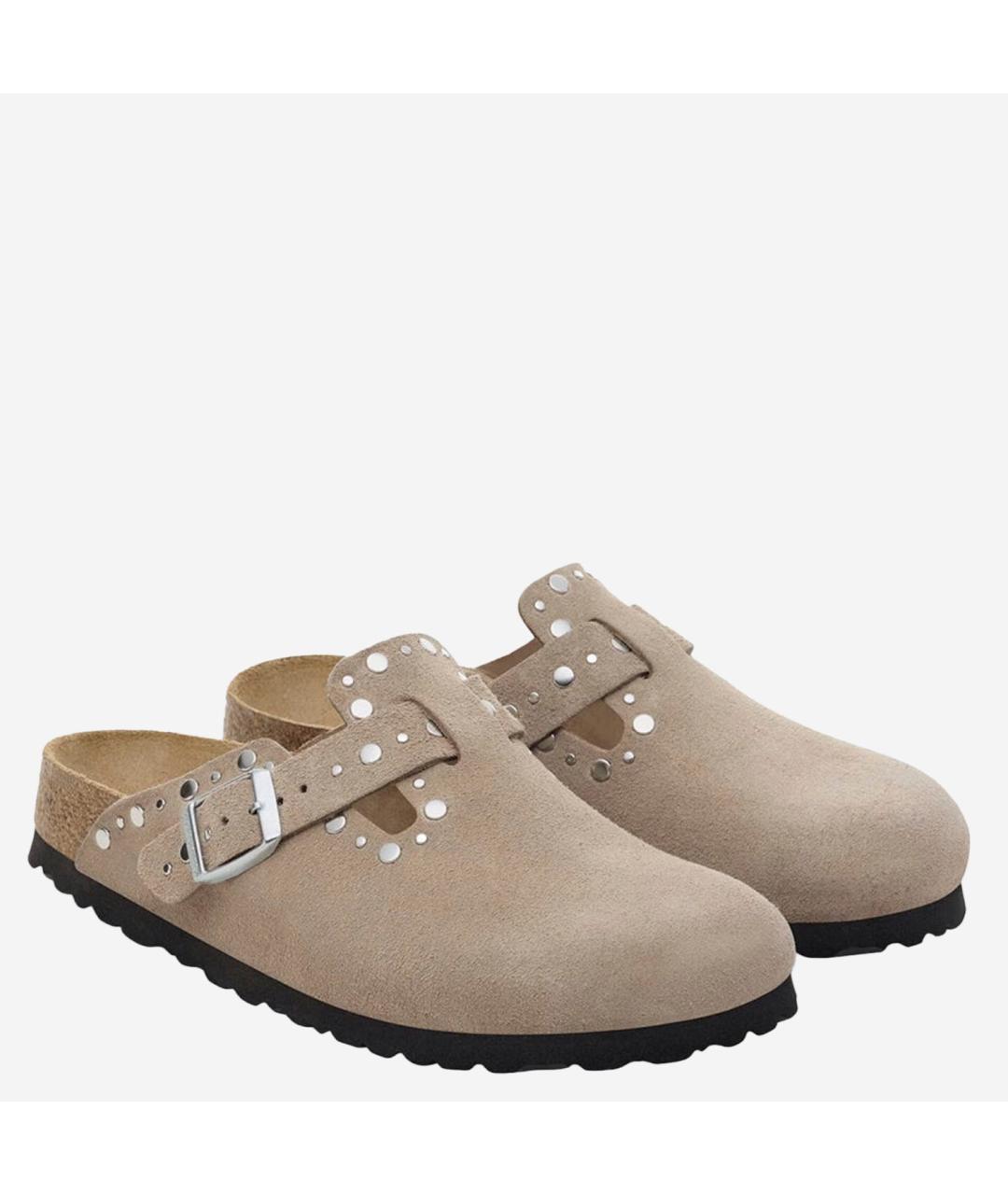 BIRKENSTOCK Бежевые замшевые мюли, фото 2
