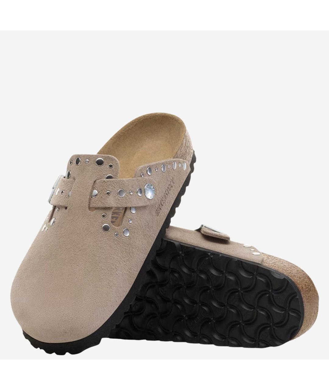 BIRKENSTOCK Бежевые замшевые мюли, фото 3