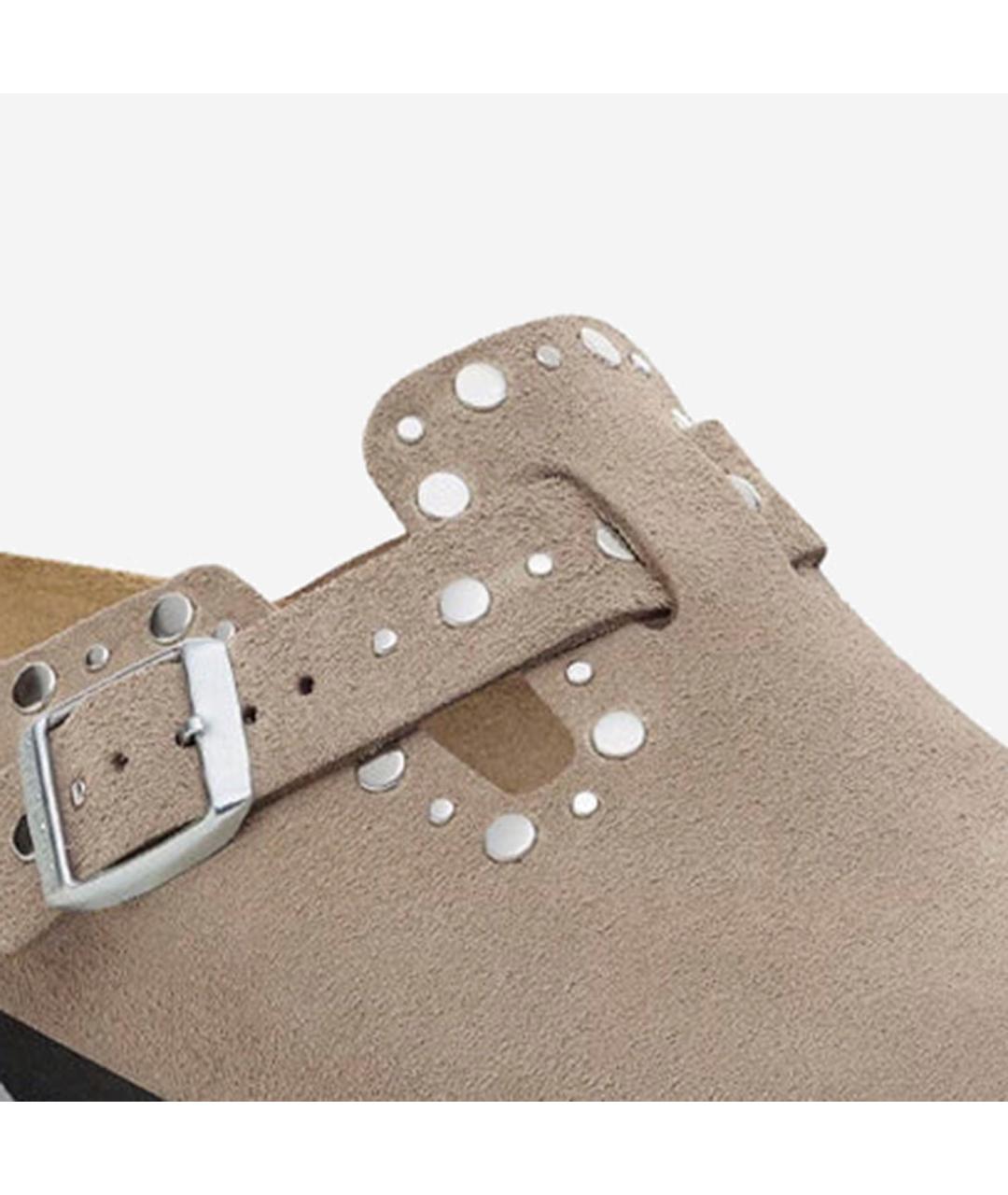 BIRKENSTOCK Бежевые замшевые мюли, фото 5