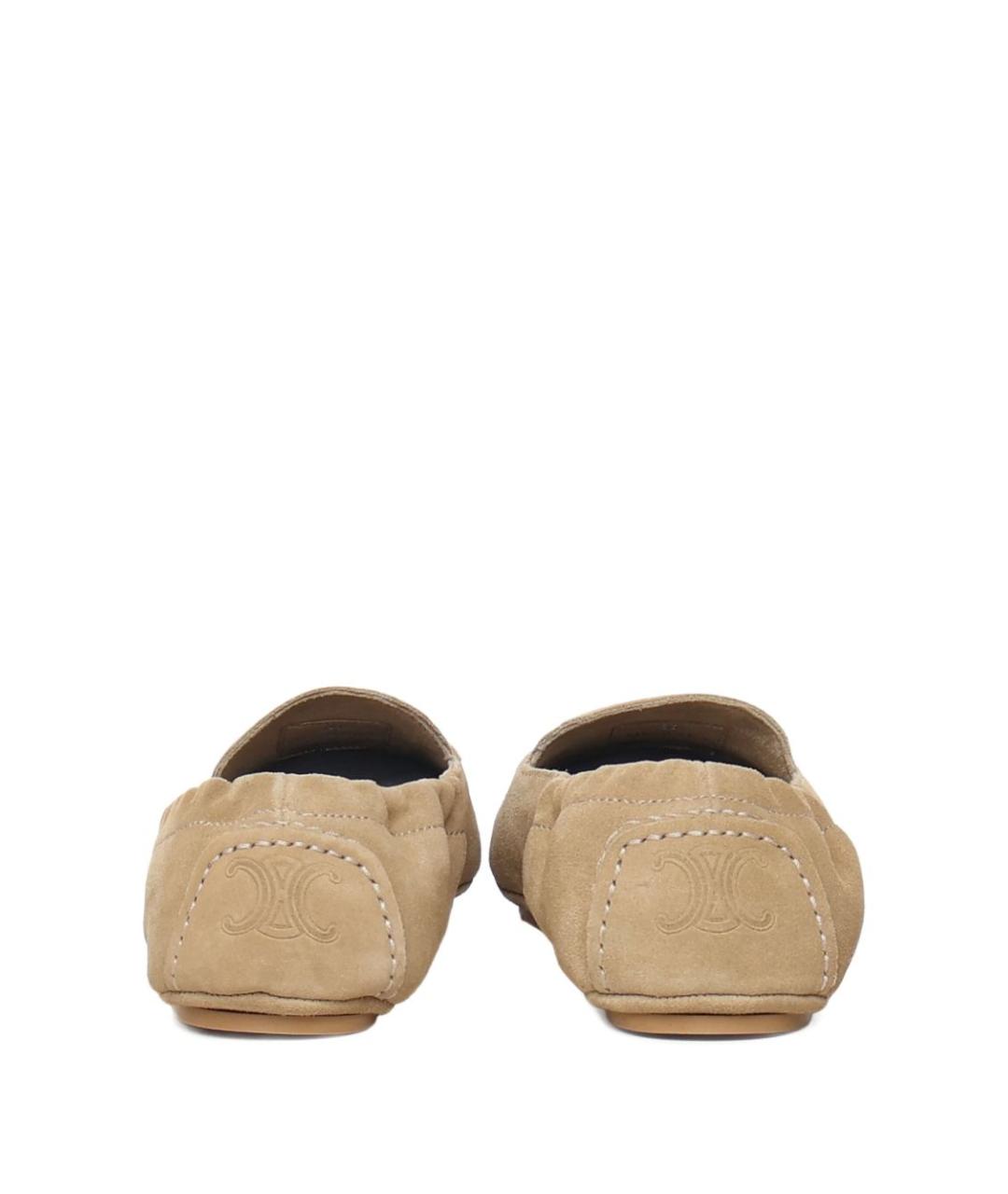 CELINE Бежевые замшевые лоферы, фото 2