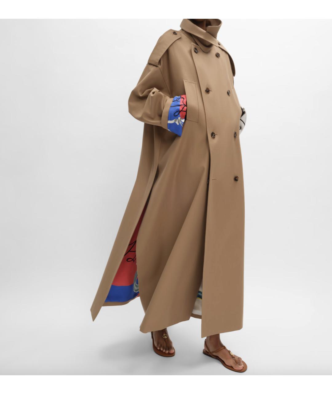 CELINE Бежевый шерстяной тренч/плащ, фото 2