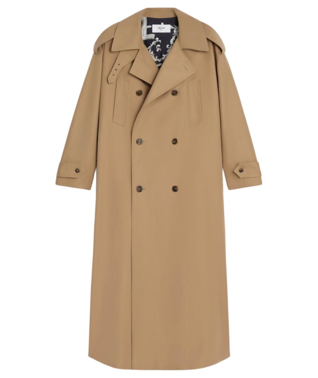 CELINE Бежевый шерстяной тренч/плащ, фото 1