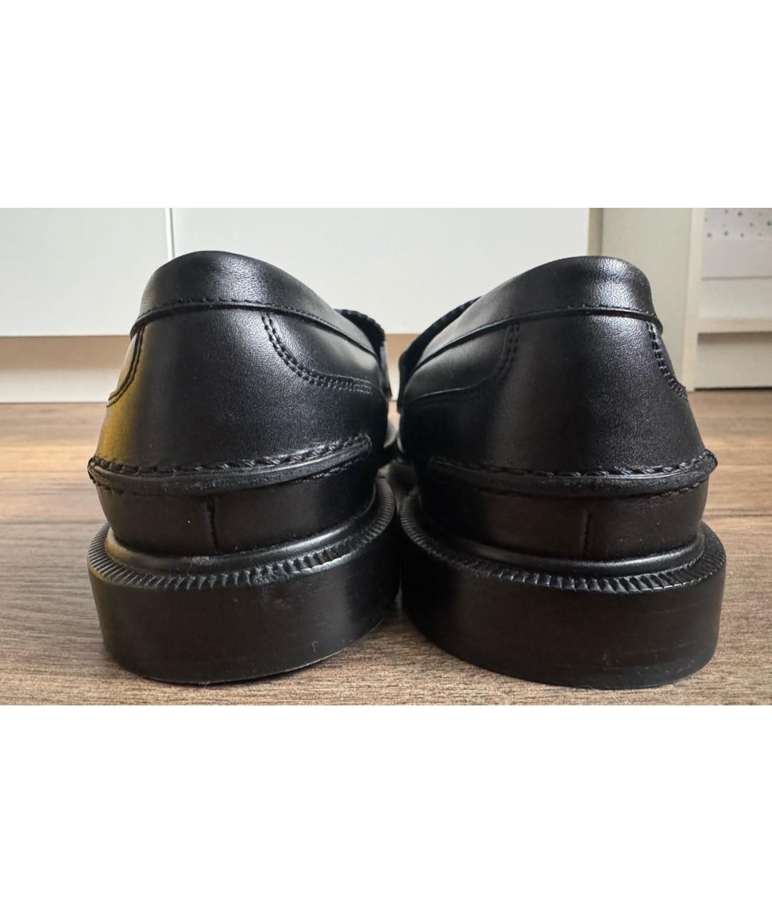 FENDI Черные кожаные лоферы, фото 4