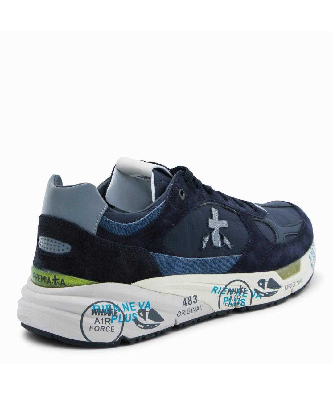 PREMIATA Синие текстильные низкие кроссовки / кеды, фото 3