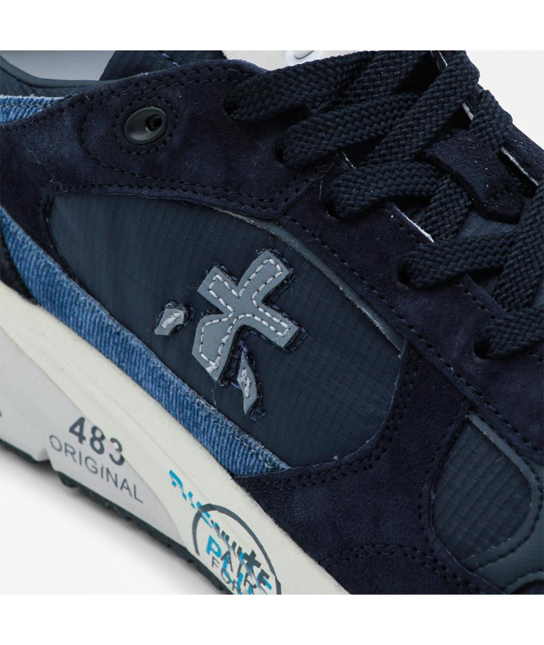 PREMIATA Синие текстильные низкие кроссовки / кеды, фото 4