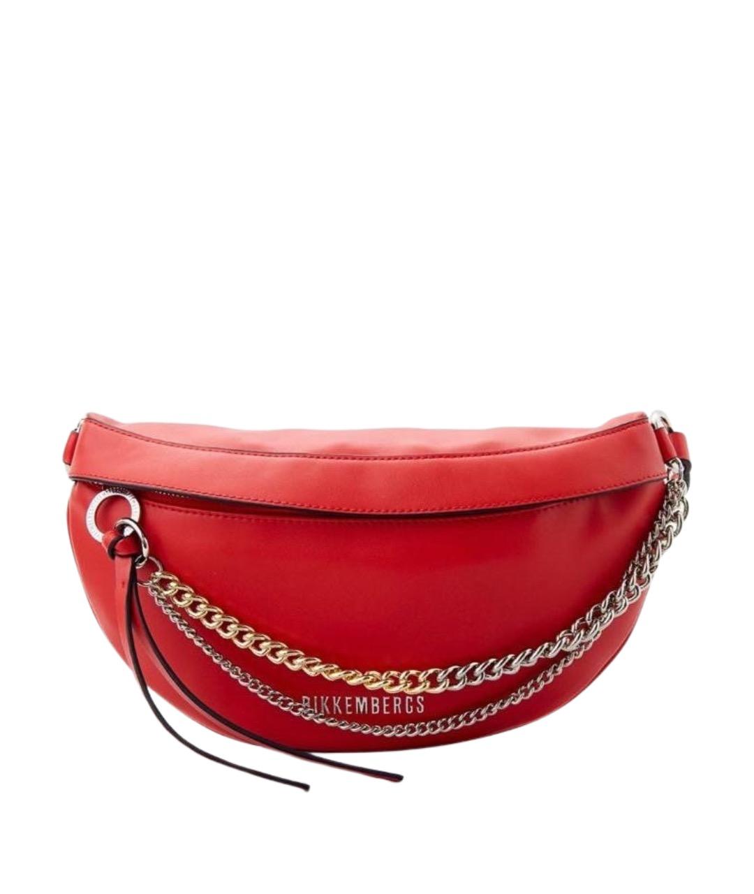 BIKKEMBERGS Красная сумка через плечо из искусственной кожи, фото 1