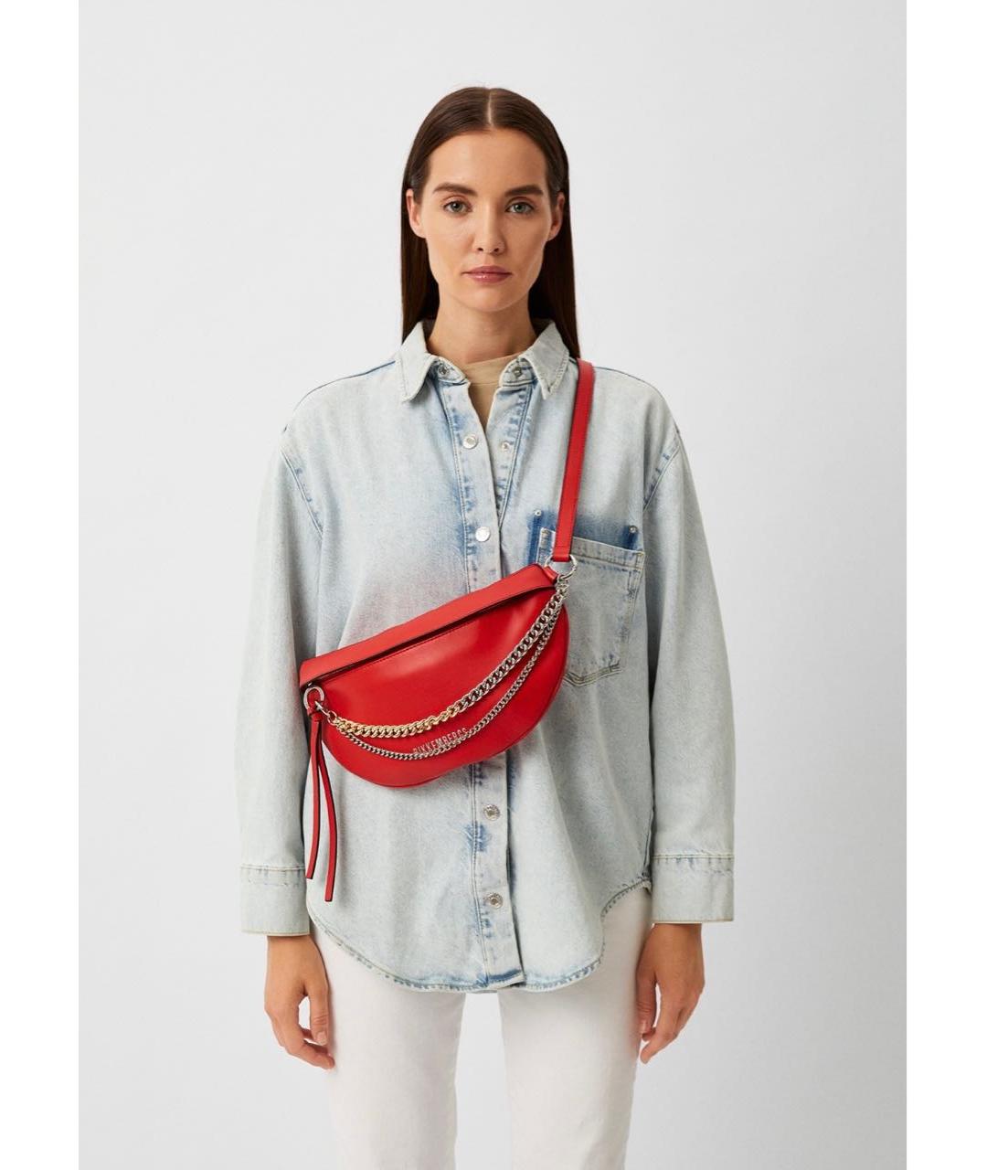 BIKKEMBERGS Красная сумка через плечо из искусственной кожи, фото 5