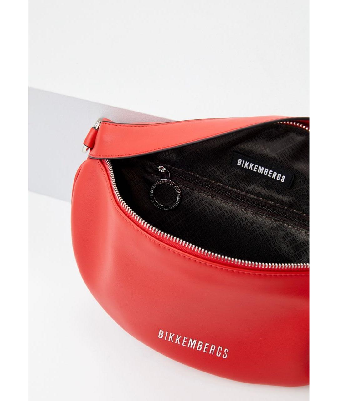 BIKKEMBERGS Красная сумка через плечо из искусственной кожи, фото 3