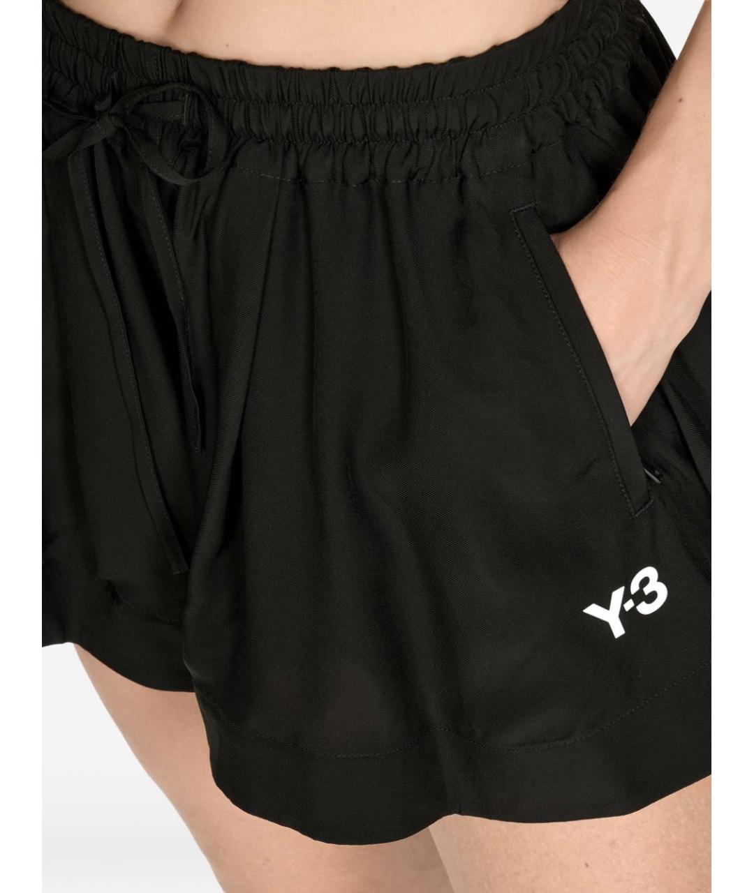 Y-3 Черные хлопковые шорты, фото 3