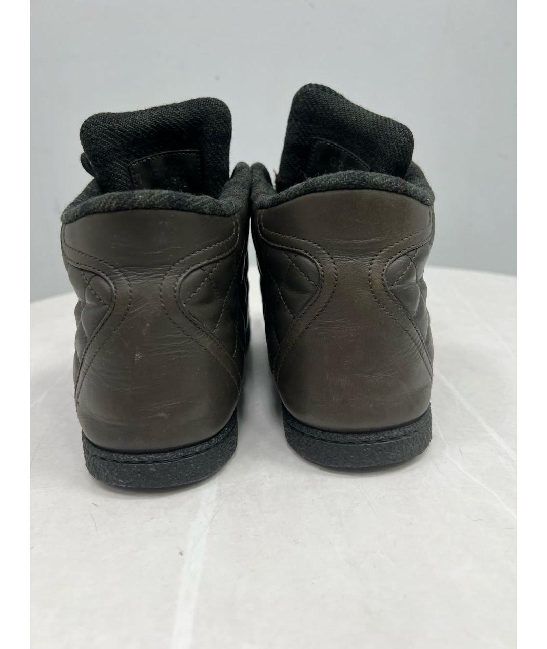 CHANEL Антрацитовые кожаные кроссовки, фото 2