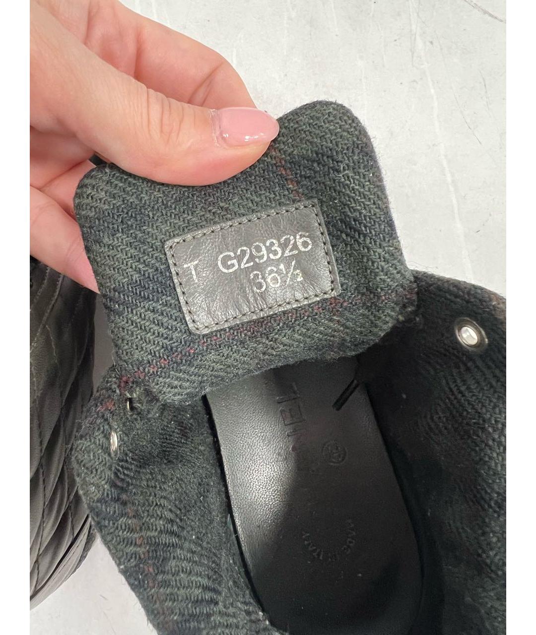 CHANEL Антрацитовые кожаные кроссовки, фото 7