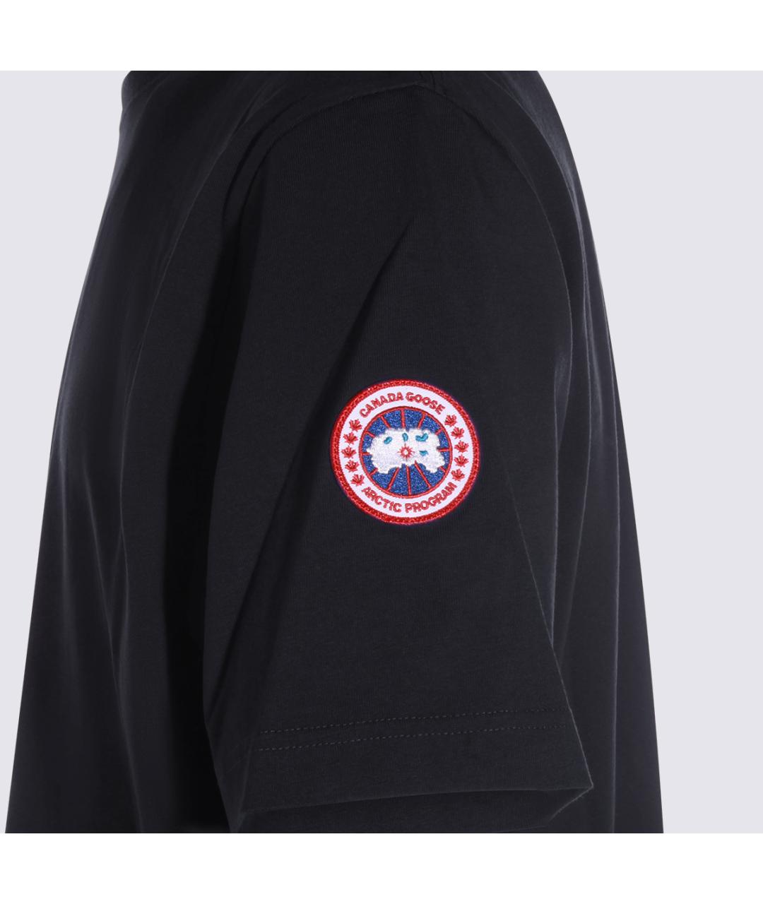 CANADA GOOSE Черная хлопковая футболка, фото 3