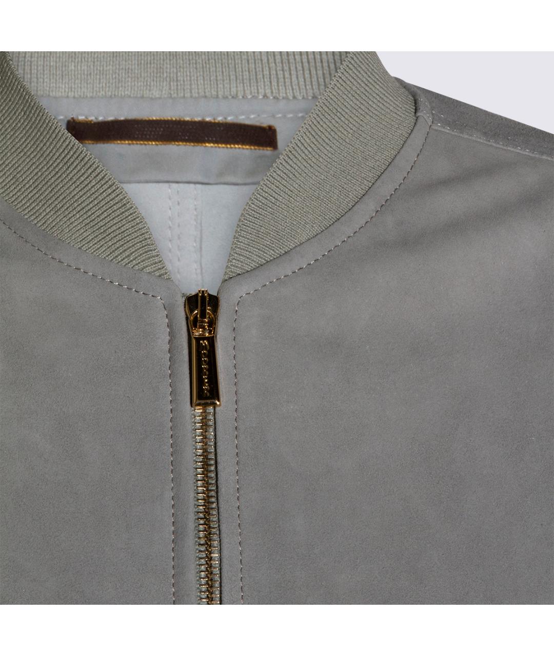 MOORER Серая замшевая куртка, фото 4