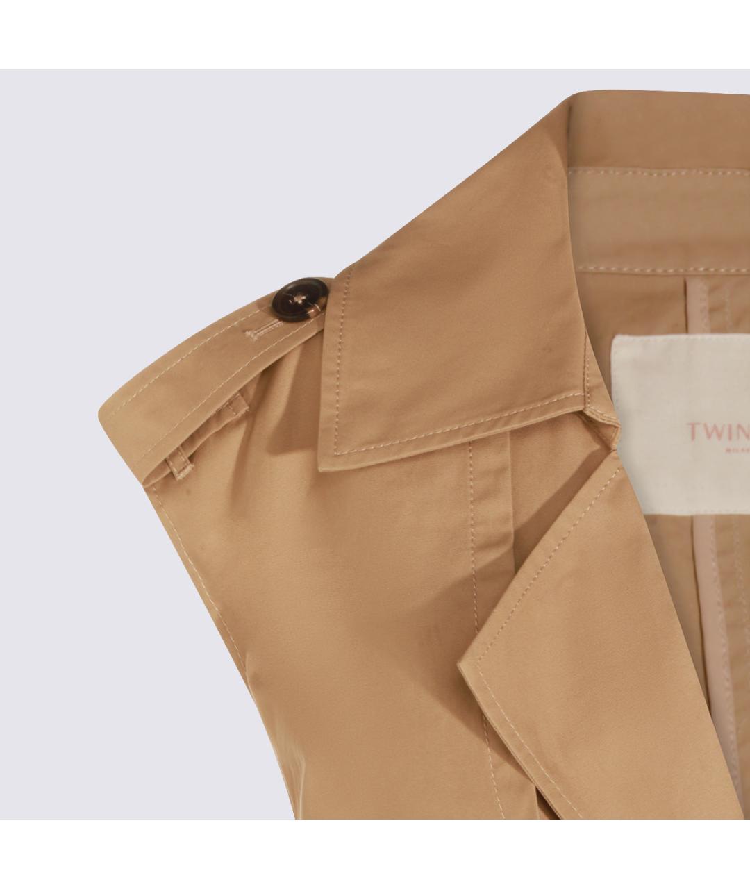 TWIN-SET Бежевый полиэстеровый жилет, фото 3