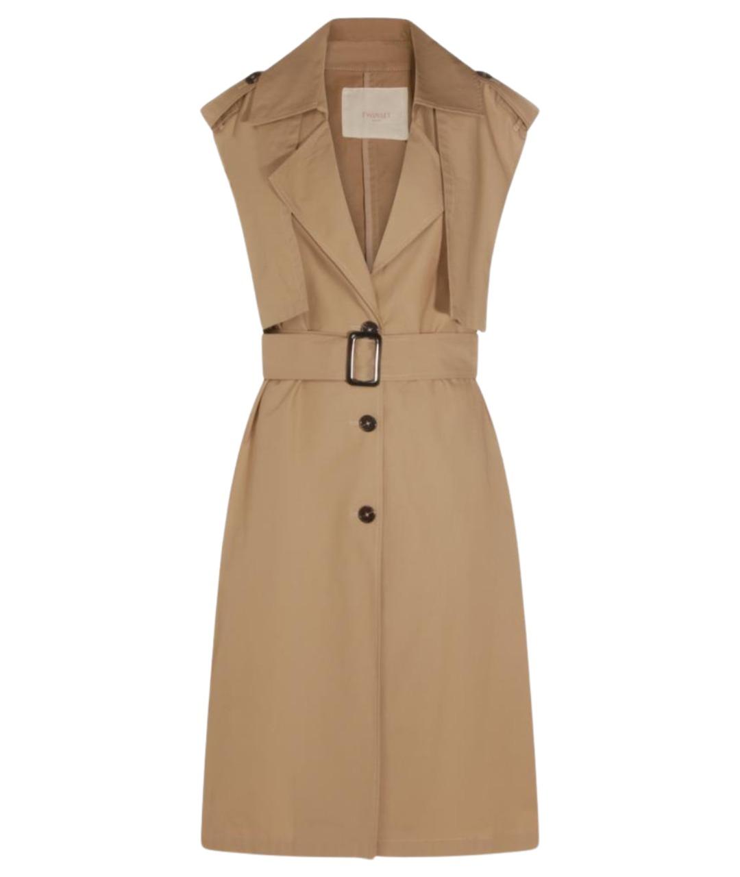 TWIN-SET Бежевый полиэстеровый жилет, фото 1