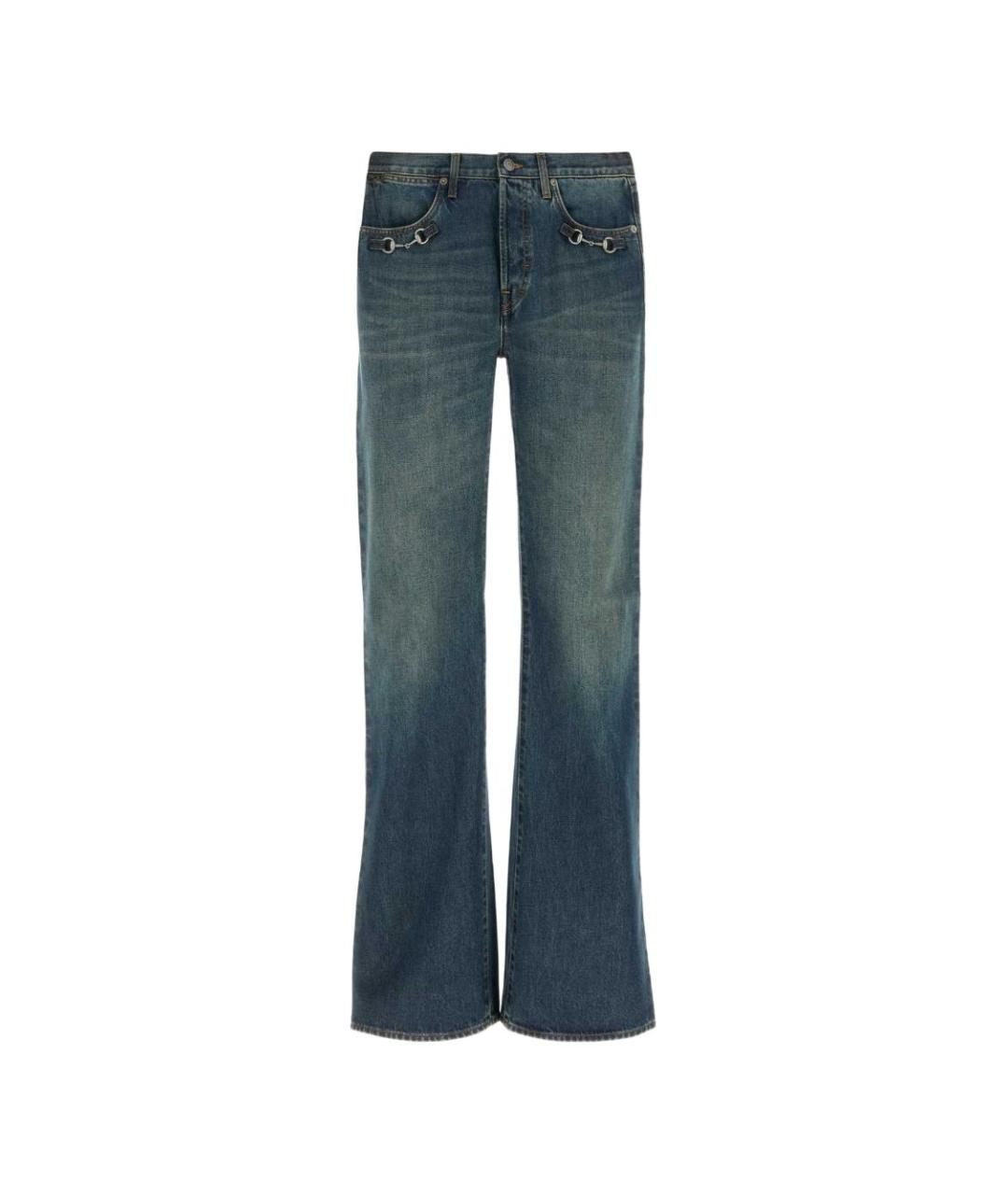 GUCCI Синие хлопковые джинсы, фото 1