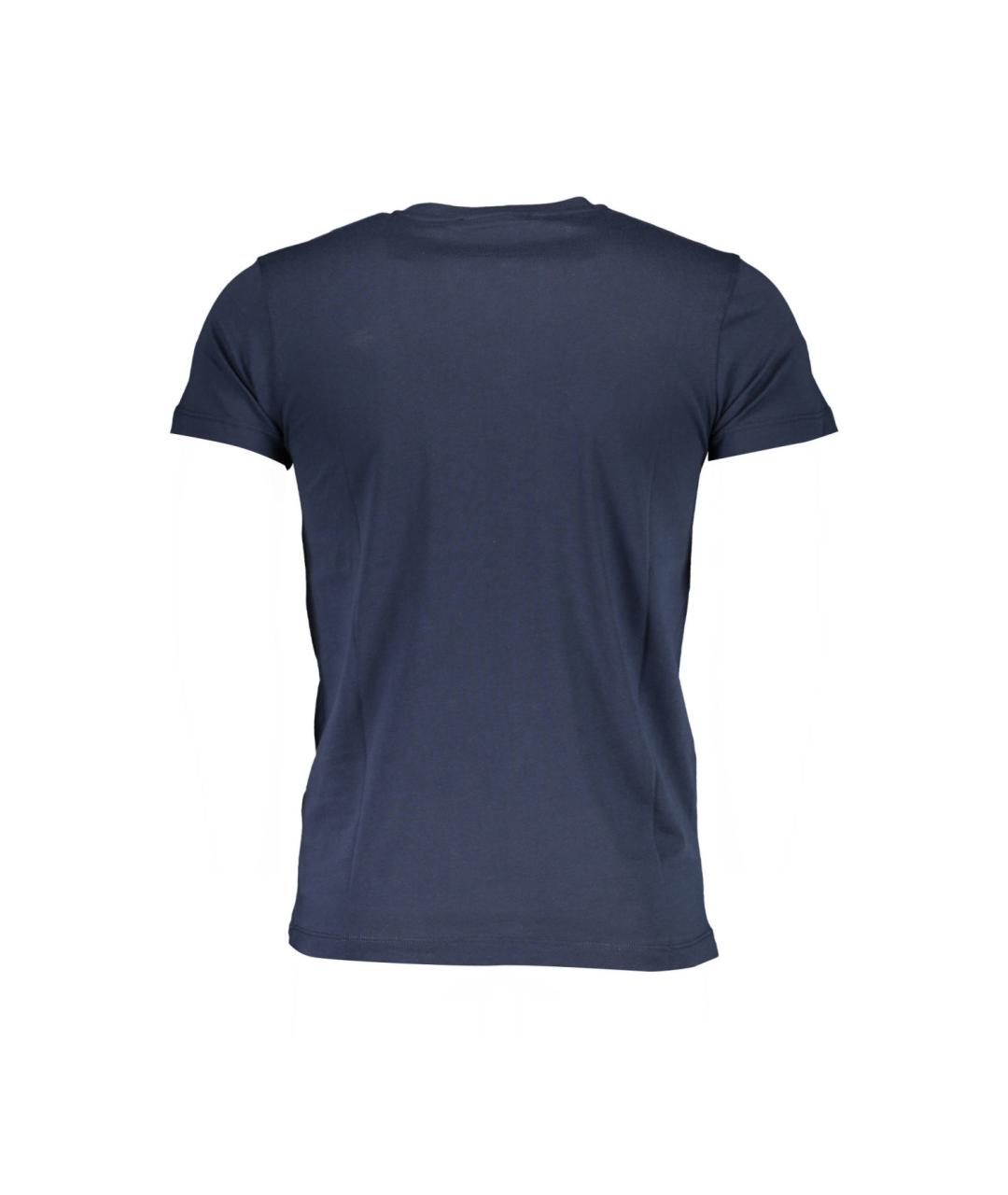 ROBERTO CAVALLI Темно-синяя хлопковая футболка, фото 2