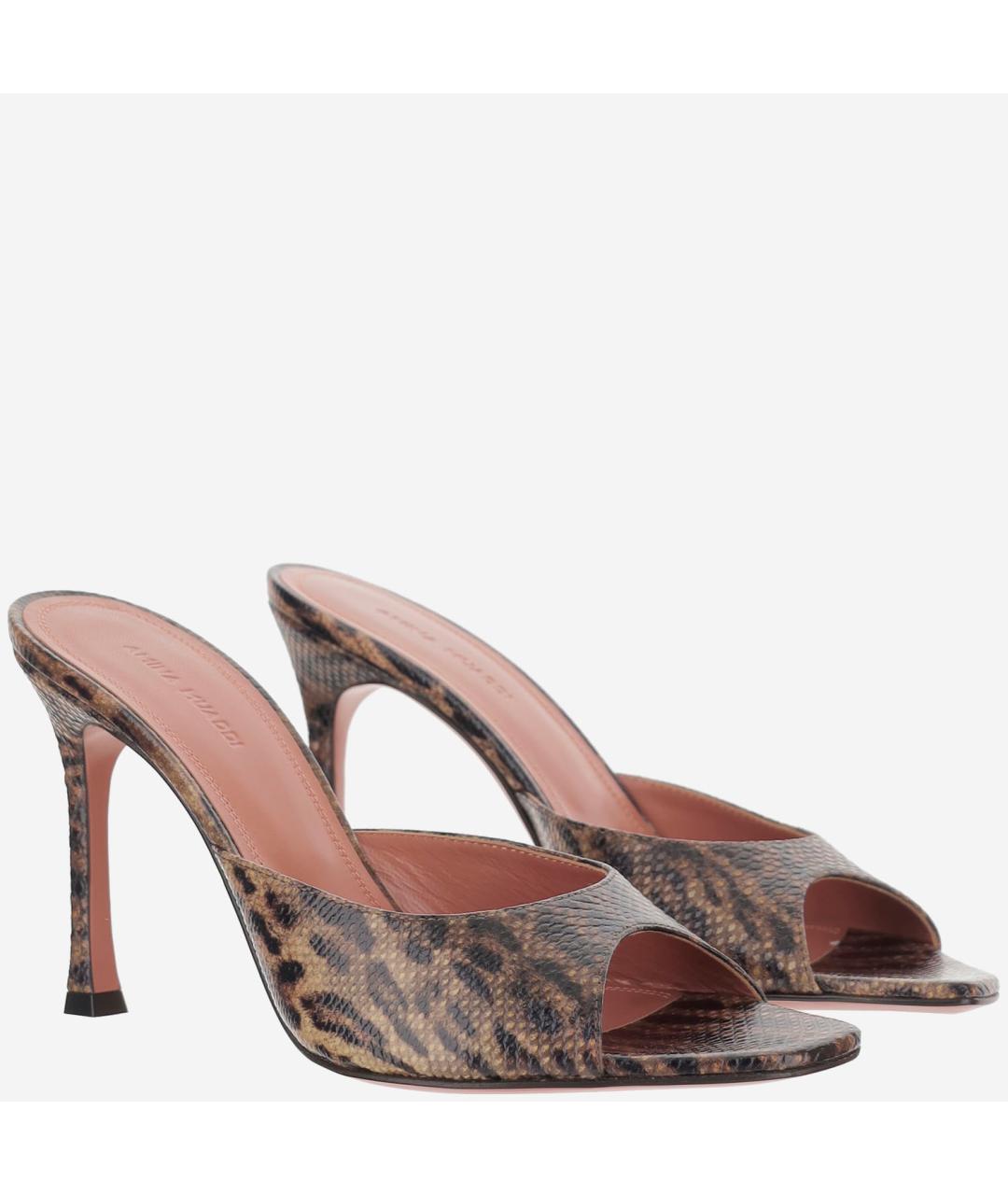 Amina Muaddi Красные бархатные босоножки, фото 2