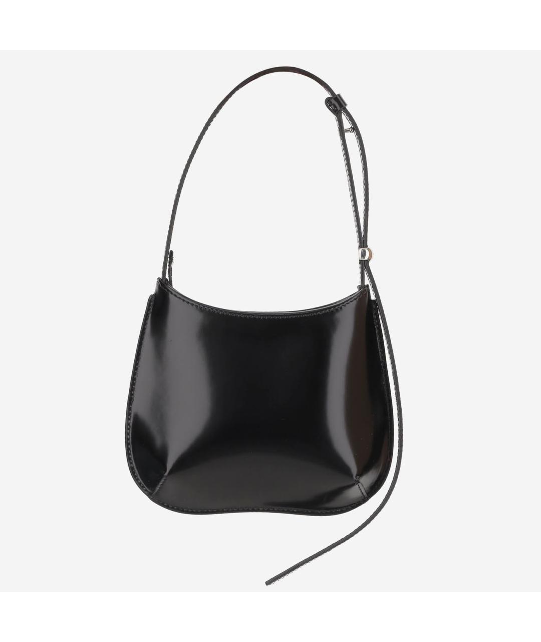 JACQUEMUS Черная кожаная сумка через плечо, фото 3