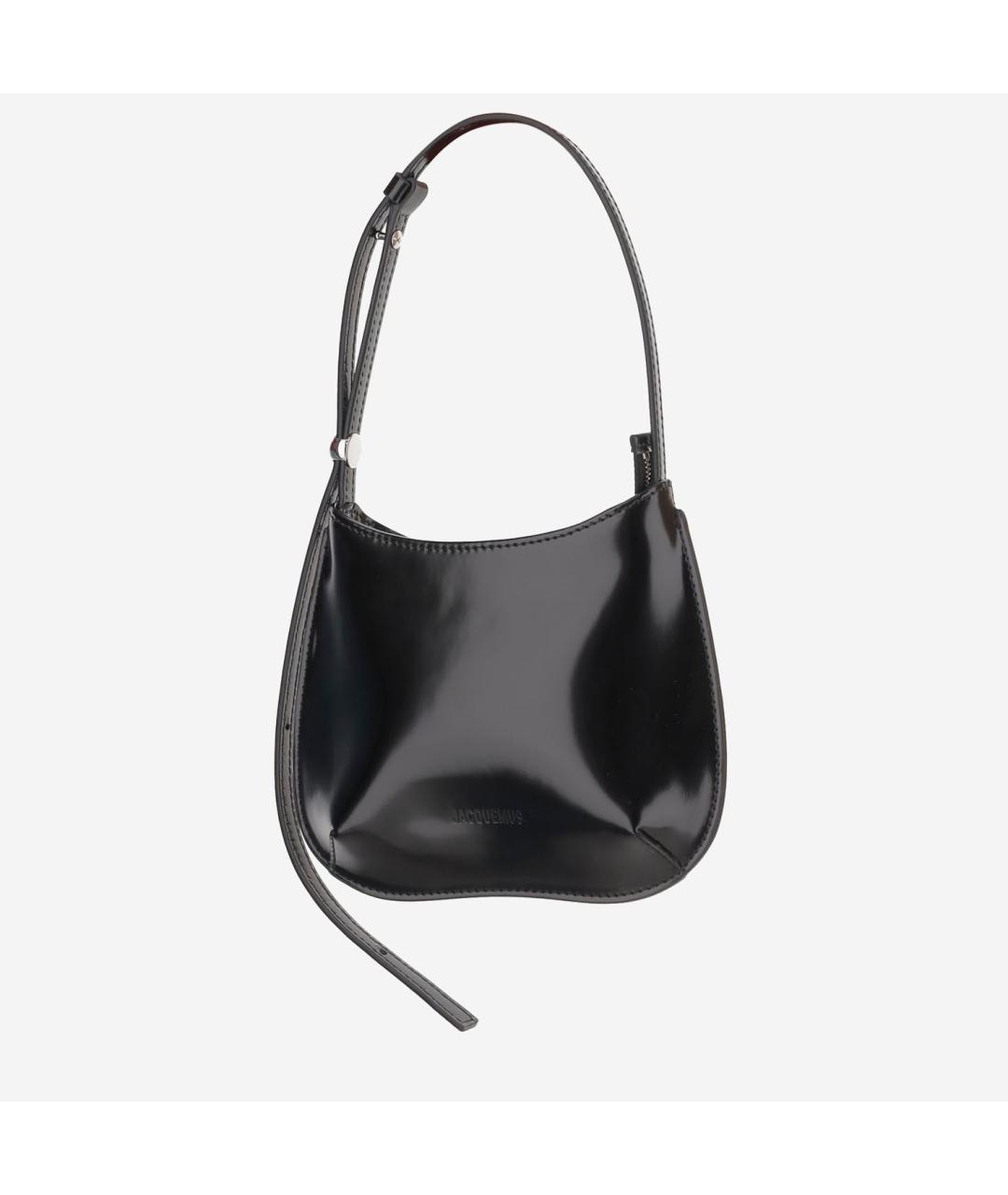 JACQUEMUS Черная кожаная сумка через плечо, фото 2