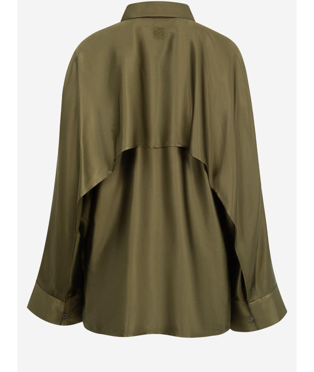 LOEWE Хаки вискозная блузы, фото 2
