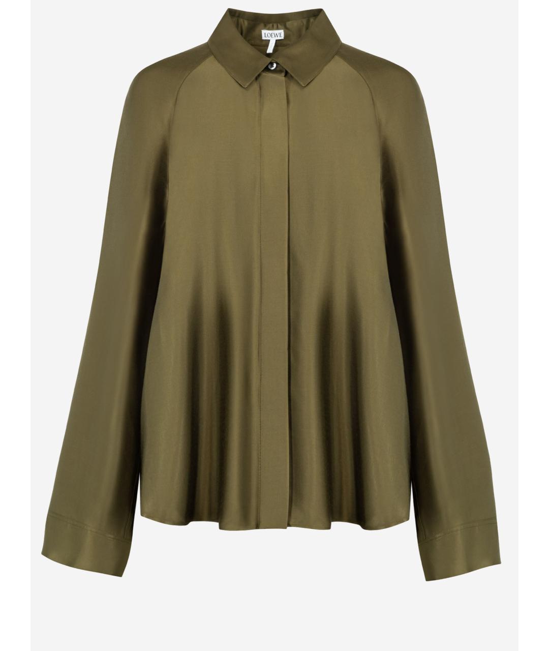 LOEWE Хаки вискозная блузы, фото 4
