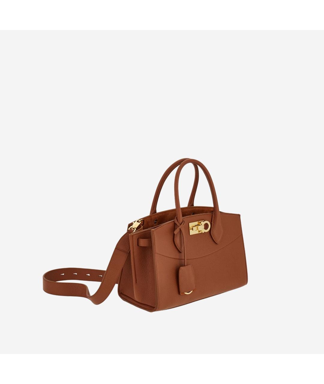 FERRAGAMO Коричневая кожаная сумка тоут, фото 2