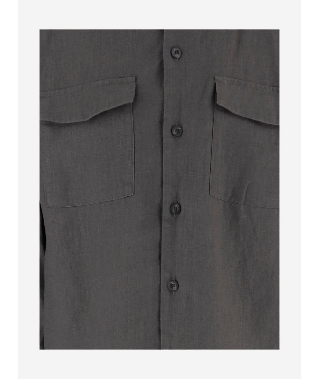 VINCE Серая льняная кэжуал рубашка, фото 3