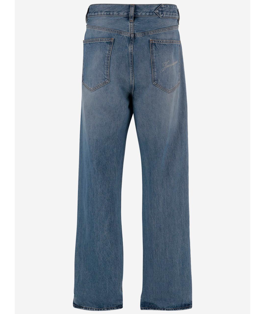 JACQUEMUS Синие хлопковые прямые джинсы, фото 2