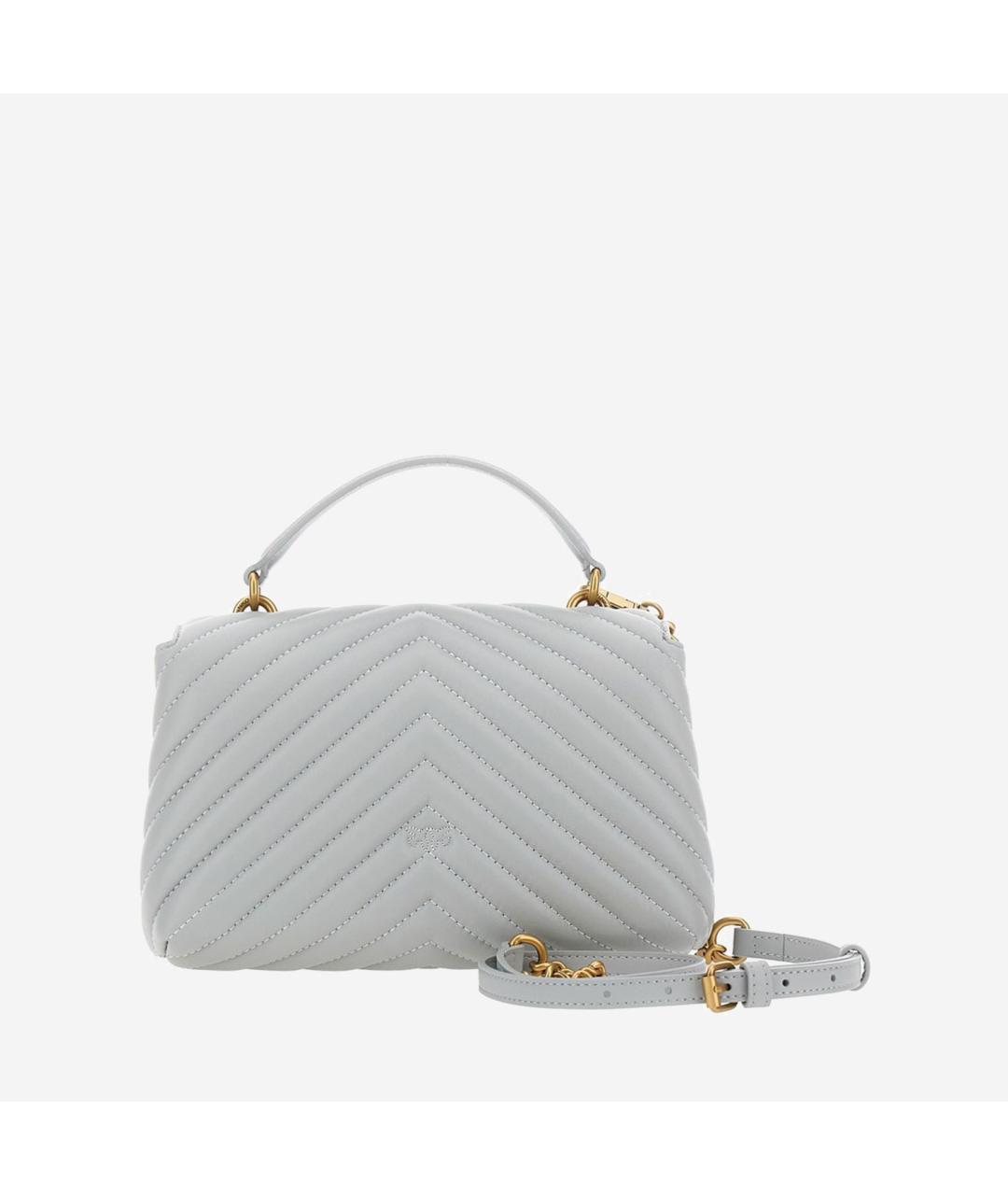 PINKO Серая кожаная сумка через плечо, фото 4