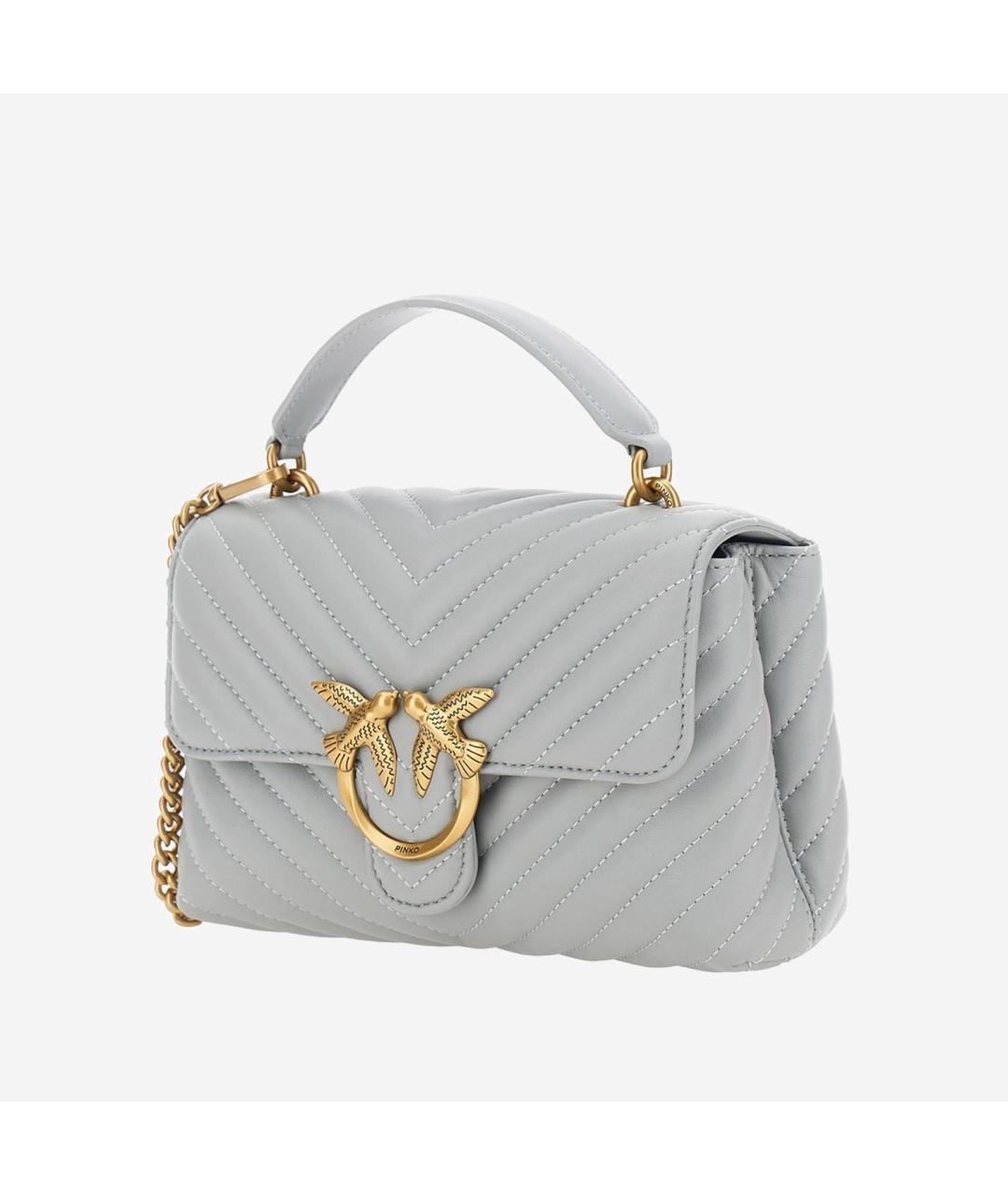 PINKO Серая кожаная сумка через плечо, фото 2