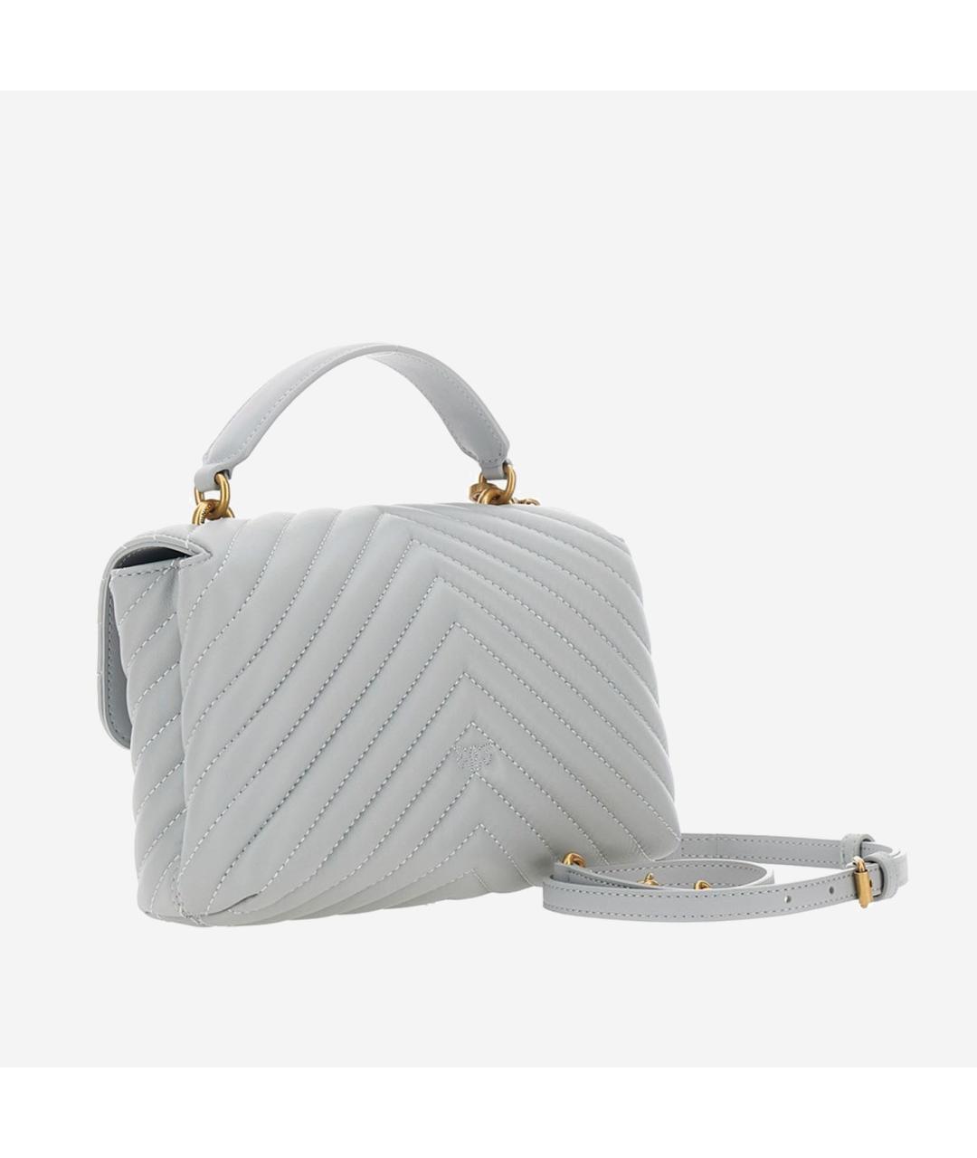 PINKO Серая кожаная сумка через плечо, фото 3