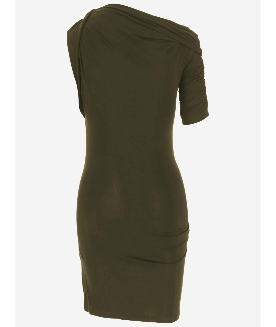 JACQUEMUS Хаки хлопковое коктейльное платье, фото 2