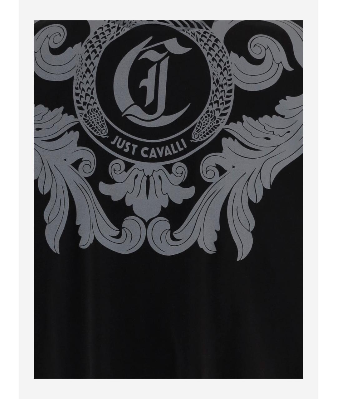 JUST CAVALLI Черная хлопковая футболка, фото 3