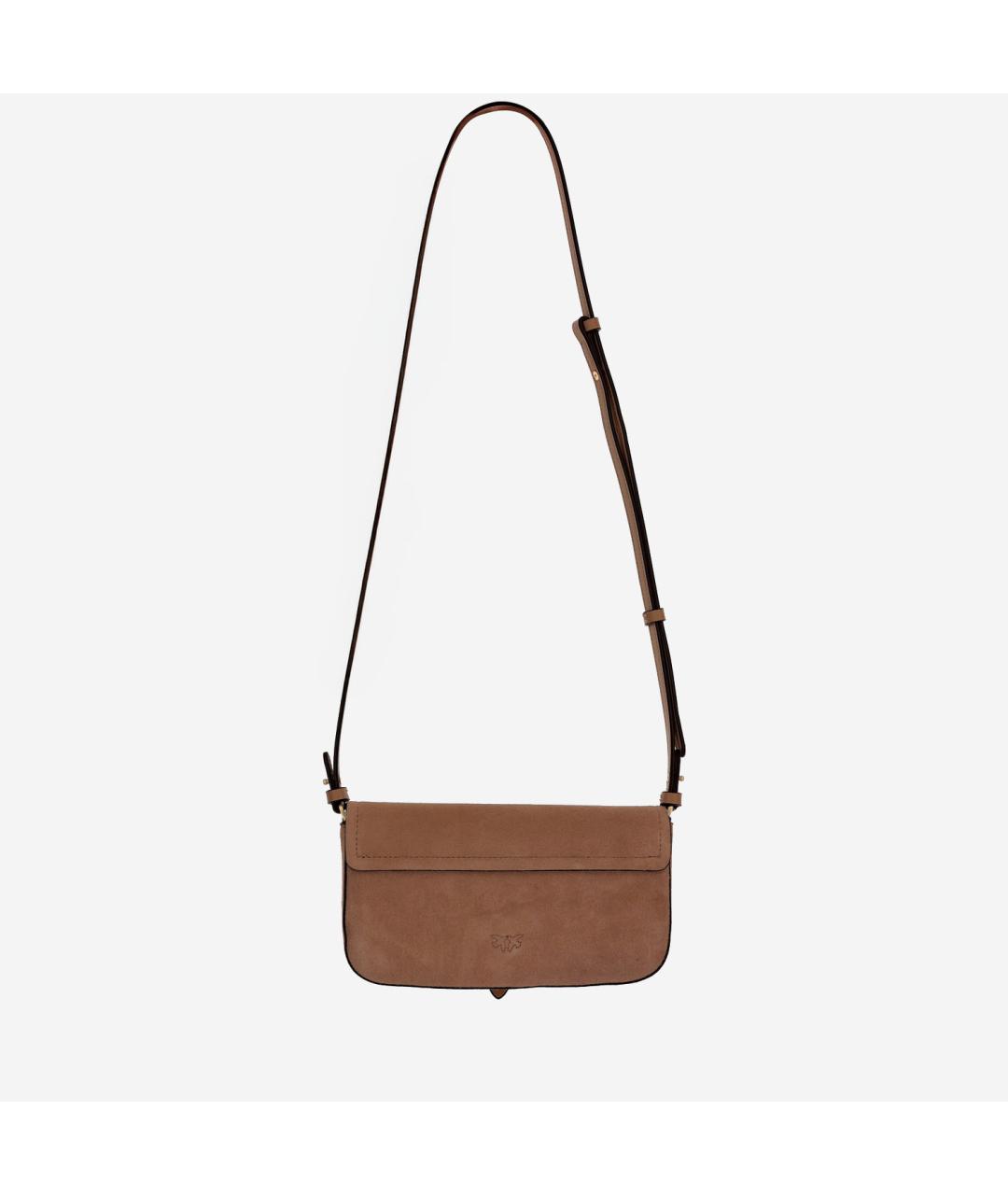 PINKO Коричневая замшевая сумка через плечо, фото 3