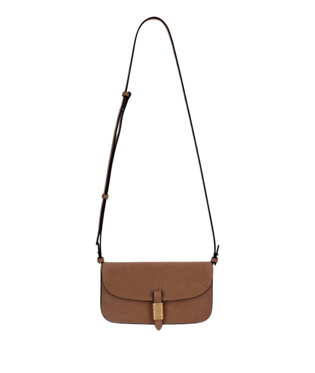 PINKO Коричневая замшевая сумка через плечо, фото 1