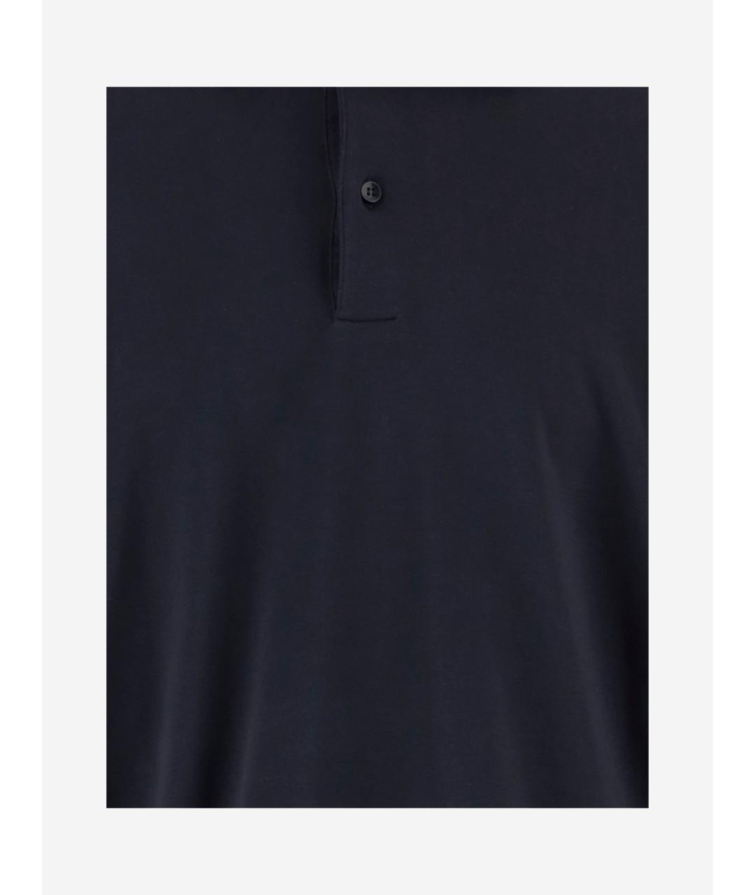 DARKPARK Синее хлопковое поло с длинным рукавом, фото 3