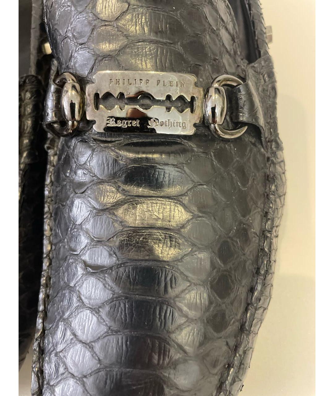 PHILIPP PLEIN Черные кожаные мокасины, фото 6