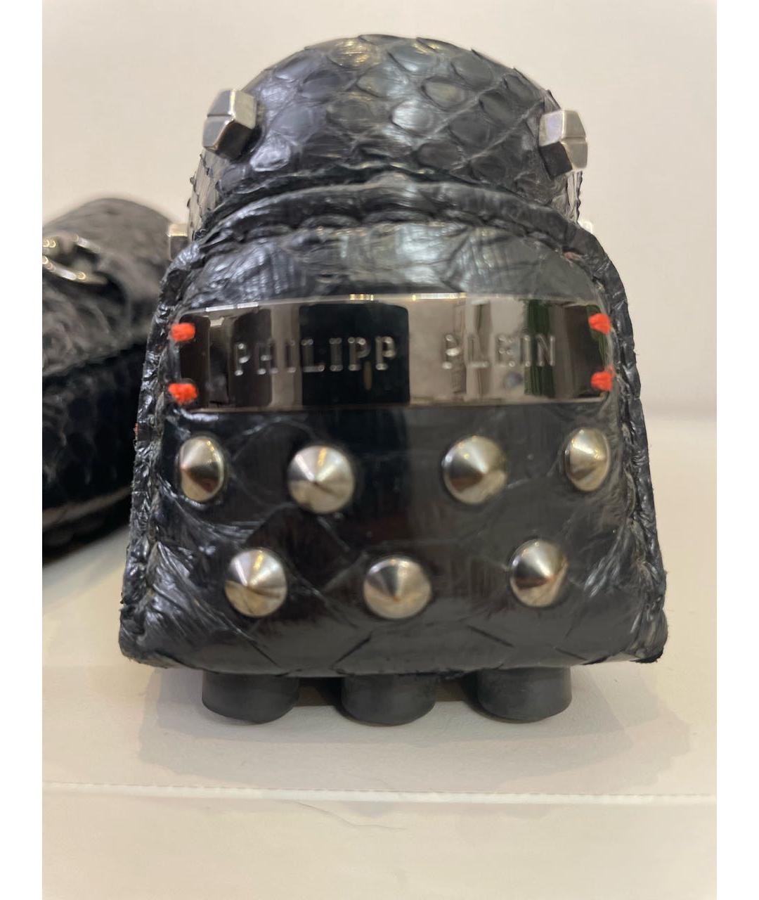 PHILIPP PLEIN Черные кожаные мокасины, фото 7