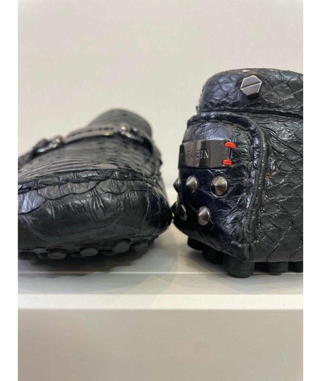 PHILIPP PLEIN Черные кожаные мокасины, фото 5