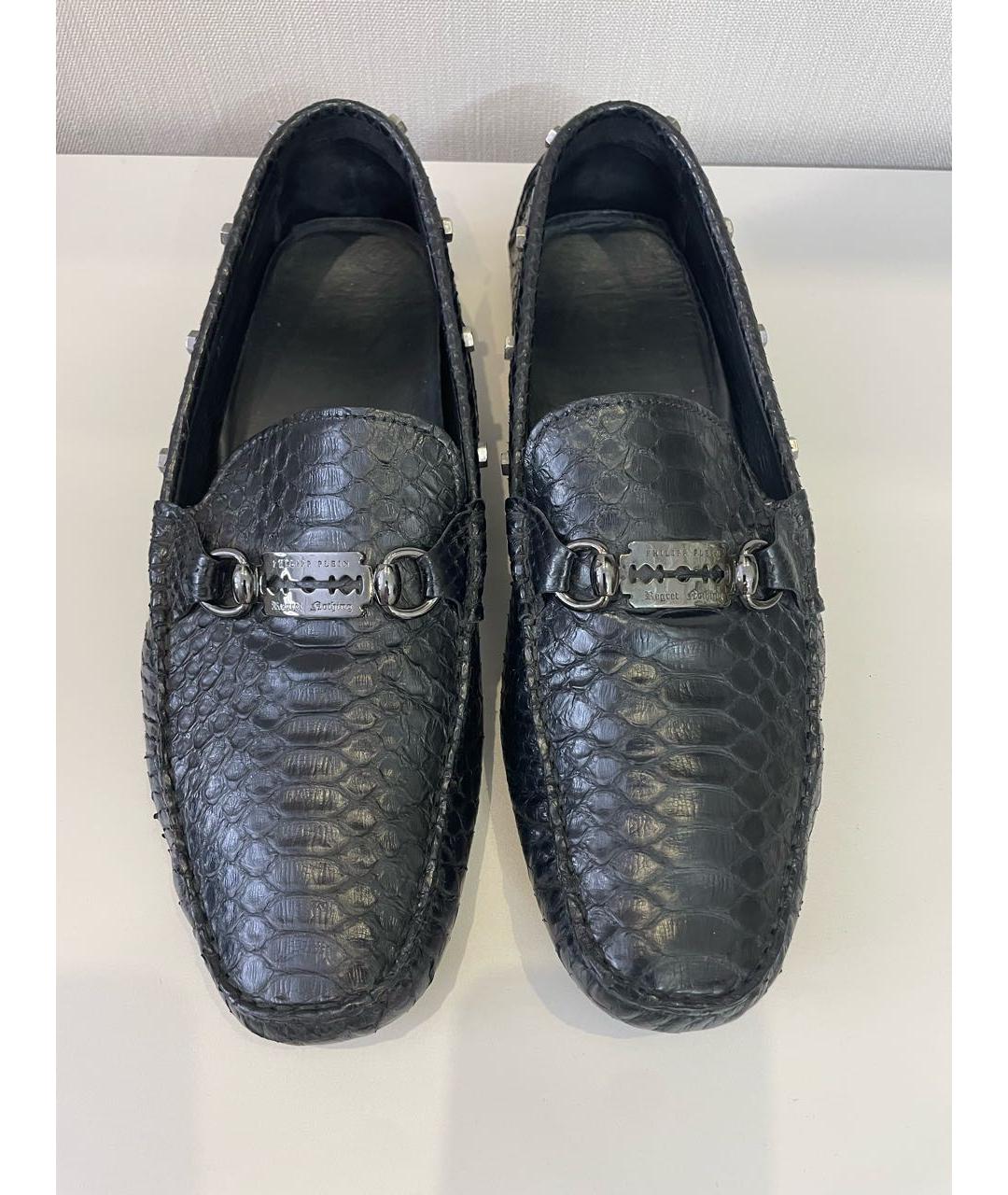 PHILIPP PLEIN Черные кожаные мокасины, фото 3