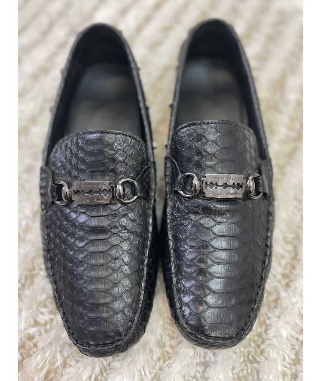 PHILIPP PLEIN Черные кожаные мокасины, фото 2