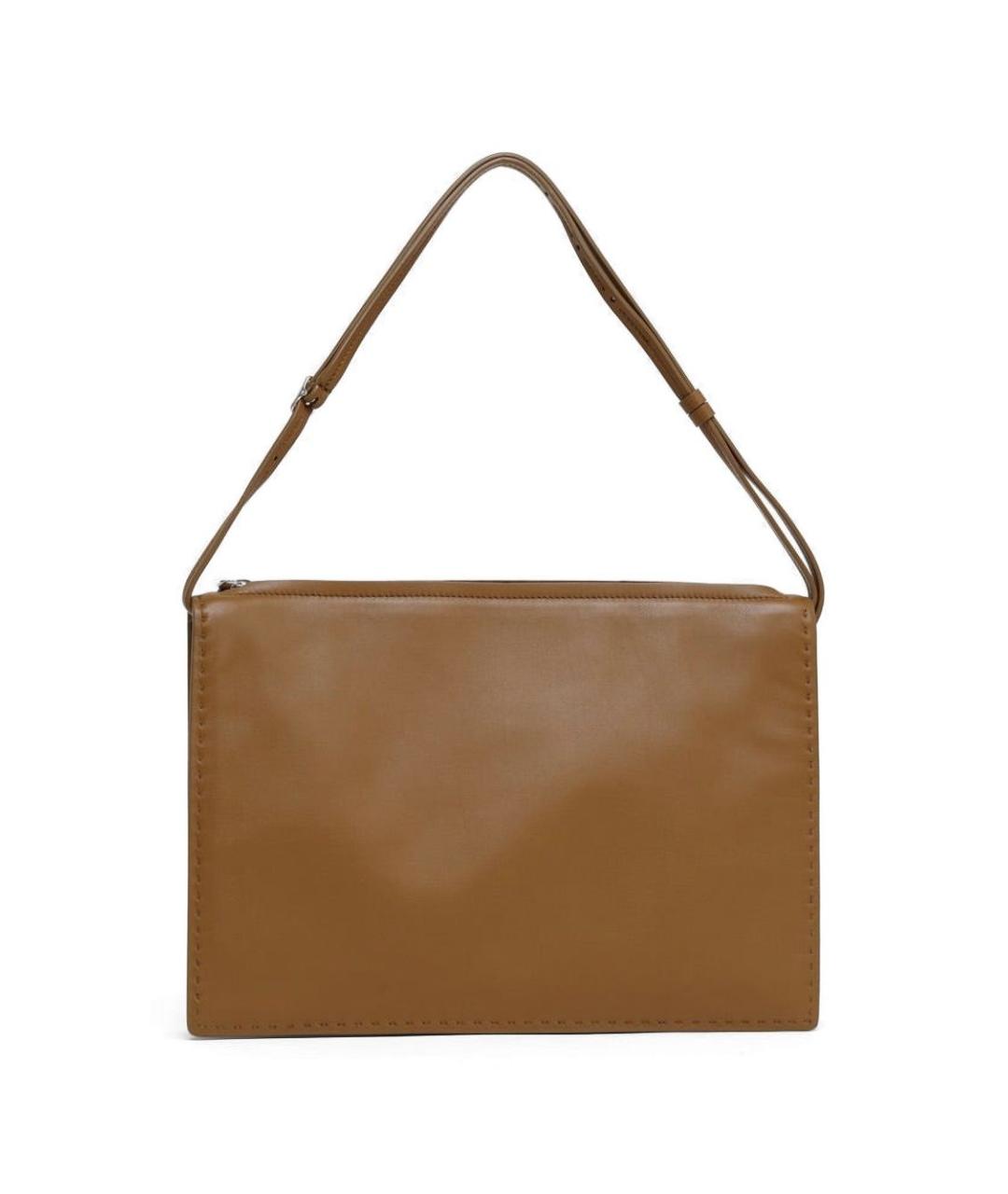 PHOEBE PHILO Коричневая кожаная сумка через плечо, фото 3