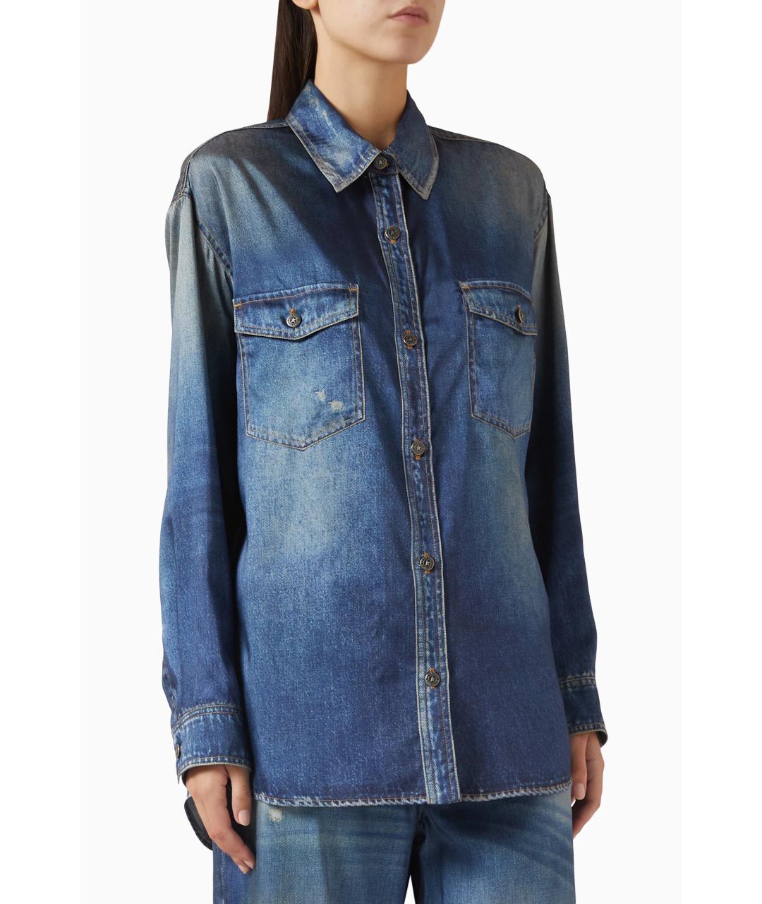 GOLDEN GOOSE DELUXE BRAND Синяя рубашка, фото 3