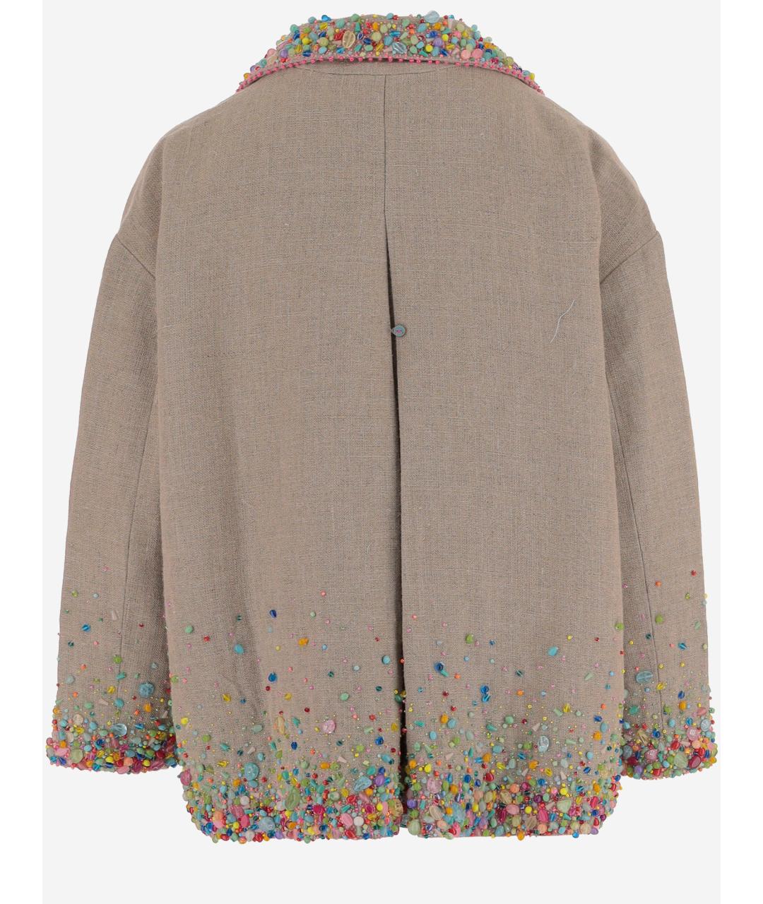 PERO Бежевая льняная куртка, фото 2
