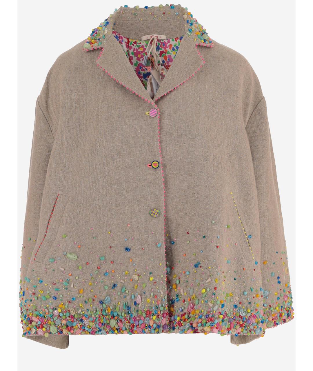 PERO Бежевая льняная куртка, фото 4