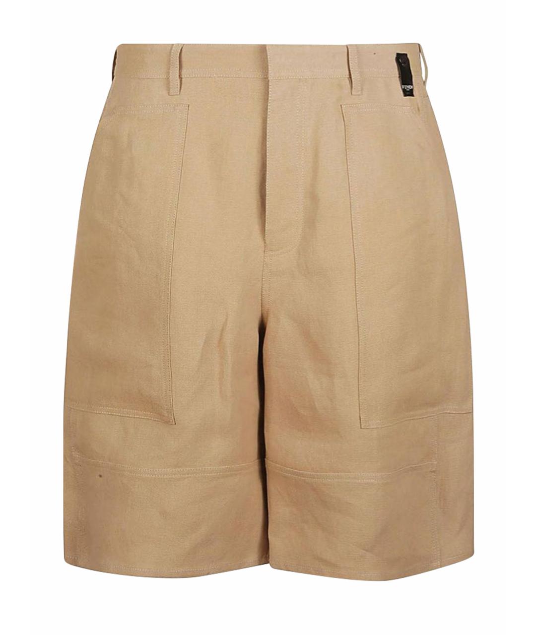 FENDI Бежевые хлопковые шорты, фото 1
