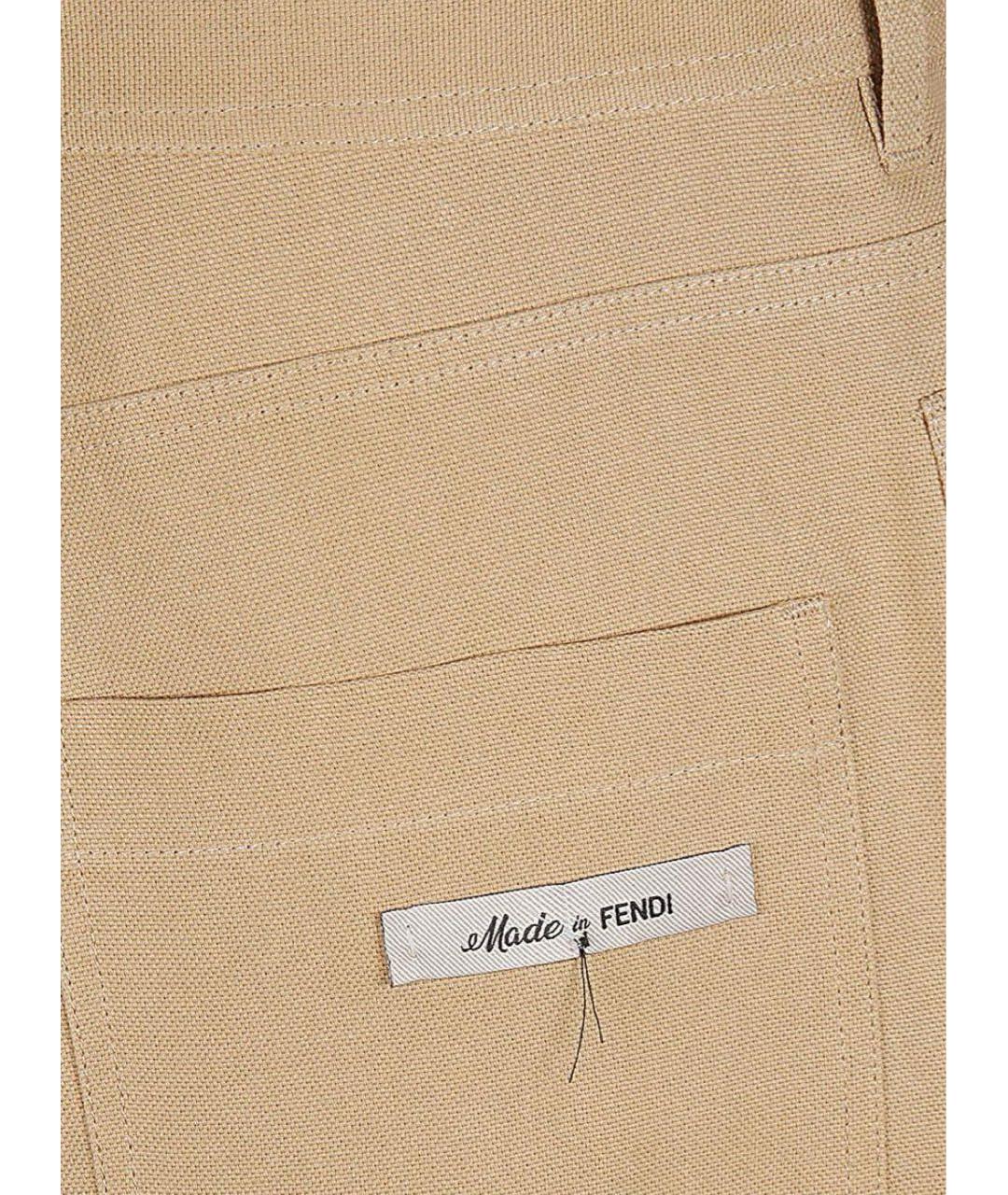FENDI Бежевые хлопковые шорты, фото 3